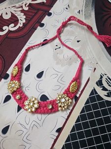 Pink Braided Necklace