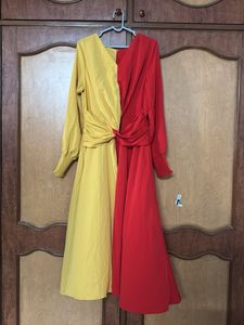 Unique Color Block Twist Dress