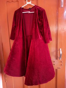 Red Velvet Shrug Dress