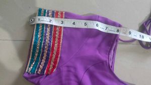 Vibrant Purple Ethnic Blouse with Decorative Sleev