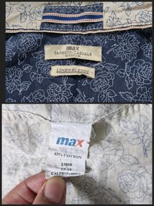 Men's Off White Printed Shirt(Size-M)