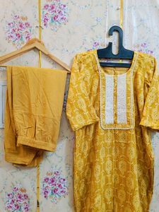 🇳🇿💫🎀Yellow Printed Kurta Set