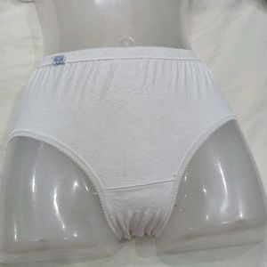 🪔 White Cotton Briefs with Lace Trim