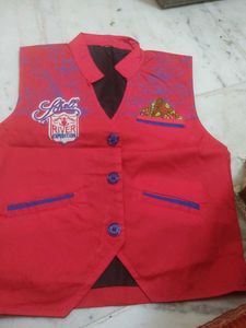 Red Ethnic Nehru Jacket