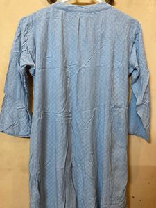 Light Blue Tie-Neck Kurta