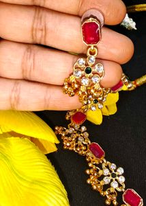 Elegant Gold Plated Kundan Necklace Set