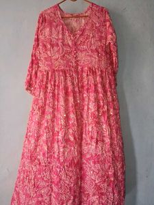 Stunning Pink Floral Print Gown