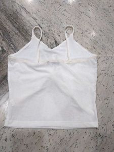 White Twisted Strap Tank Top