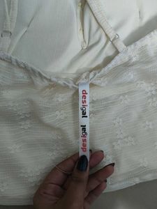 Cream Lace Button-Up Camisole Top