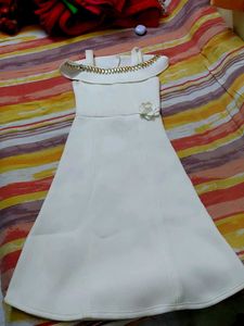 Elegant White Off-Shoulder Gown for Kids/teen