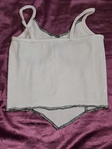 Y2k Ribbed White Inside Out Tank Top