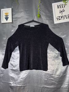 Sparkly Black Long Sleeve Top