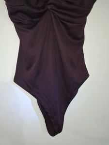 Elegant One-Piece bodycon burgandy top (non-paded)