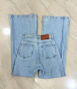 Light Wash Distressed Wide Leg Jeans