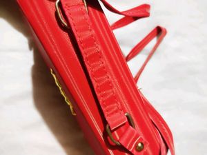 Red Stylish Striped Sling Bag....👛