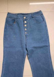 Bell Bottom Jeans - Button Fly Detail