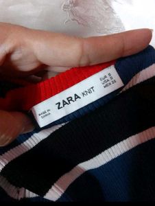 Zara Striped Bell Sleeve Top