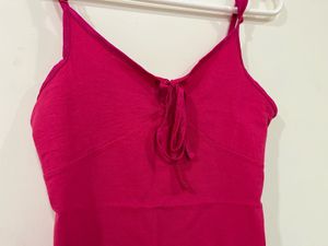 Y2K Hot Pink Tie-Front Cami Top
