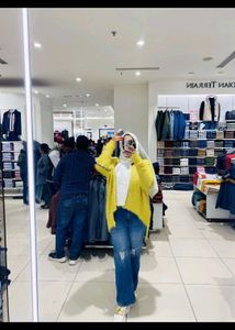 Yellow Fuzzy Knit Cardigan