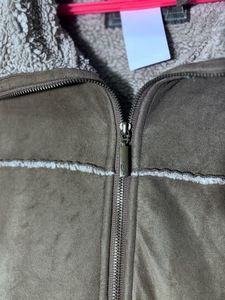 Men's Brown Faux Suede Sherpa Lined Jacket