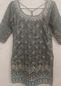 Embroidered Mirror Kurta Set with Sharara Pants