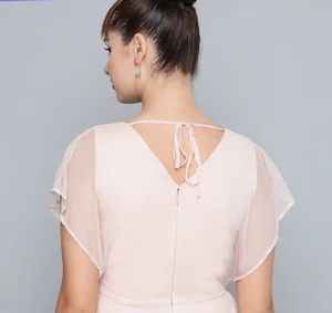 Pink Embellished Peplum Top