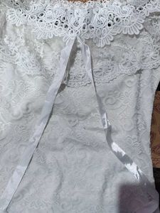 Elegant White Lace Off-Shoulder Top