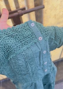 Teal Embroidered Kurta