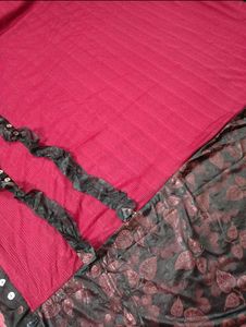 Elegant Maroon &amp; Black Saree