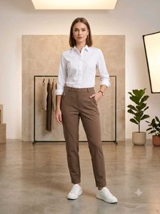 Women's Brown Tailored Trousers