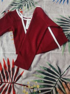 Burgundy Cropped Top