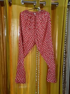Red Colour Printed Kurta Set Medium Size