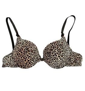 Leopard Print Push-Up Bra removble strap