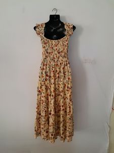Nude Printed Long Dress (Women's)