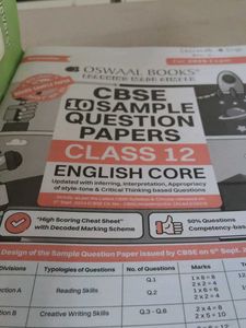 Oswaal CBSE Class 12 English Core Sample Papers