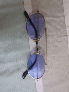 Gold Frame Blue Lens Sunglasses