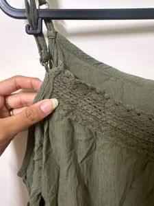 Olive Green Cold Shoulder Romper
