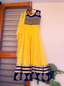 Elegant Yellow Anarkali Kurta set
