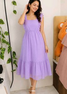 Chic Lavender Ruffle Dress