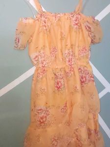 Charming Floral Cold Shoulder Dress