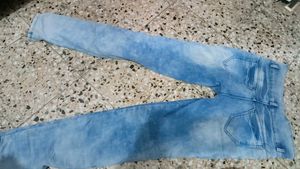 Stylish Blue Denim Jeans with Lace-Up Detail