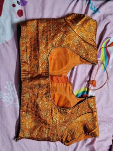 Orange Brocade Blouse