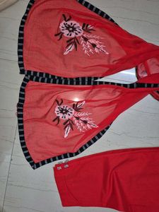 NEW Red Pant and Dupatta combo.