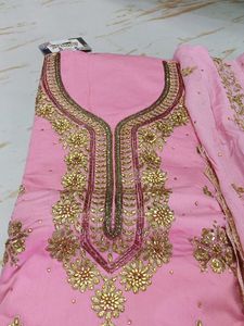 Unstitched Gorgeous Pink Embroidered Kurta Set
