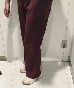 Maroon Bell Bottom Pants