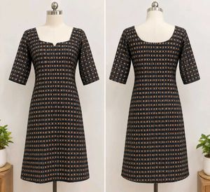 Elegant Black & Brown Printed kurti | 3/4 S