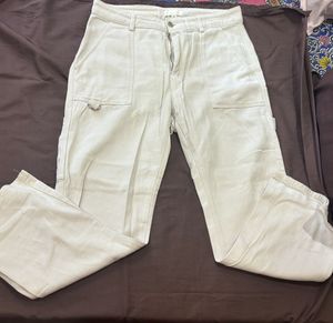 H&M Off white cargo pant
