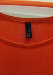 Orange and blue Tshirt for women