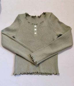 Sage Green Ribbed Top