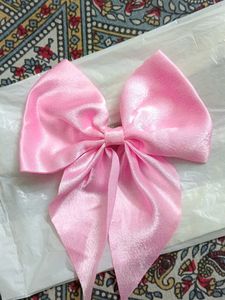 Shiny Pink Satin Bow